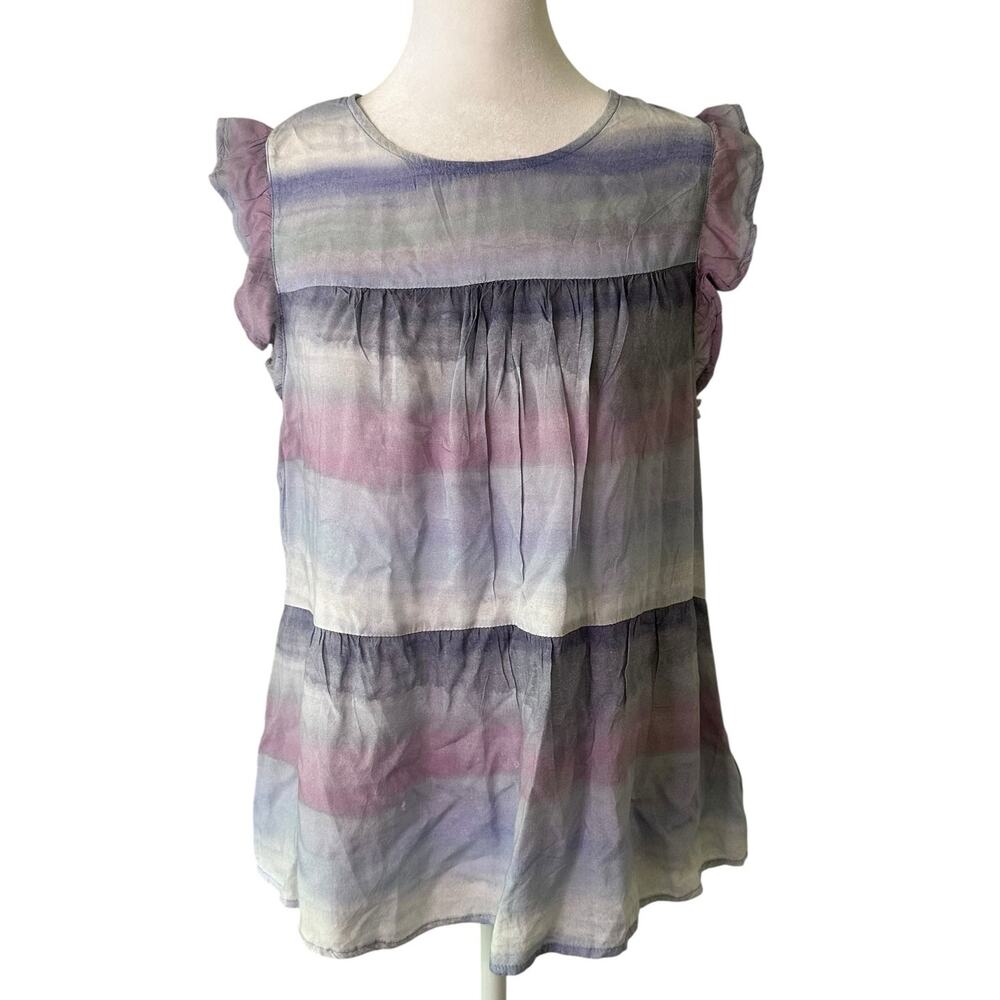Cloth & Stone Anthropologie purple tie-dye top size S